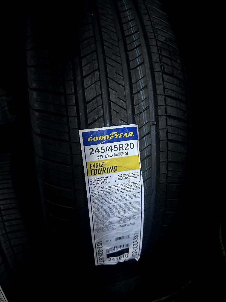 SET OF NEW TIRES 245/45/20 GOODYEAR EAGLE TOURING INCLUDING MOUNT AND BALANCE