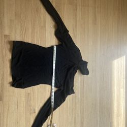 Off-shoulder Turtleneck Black Shirt