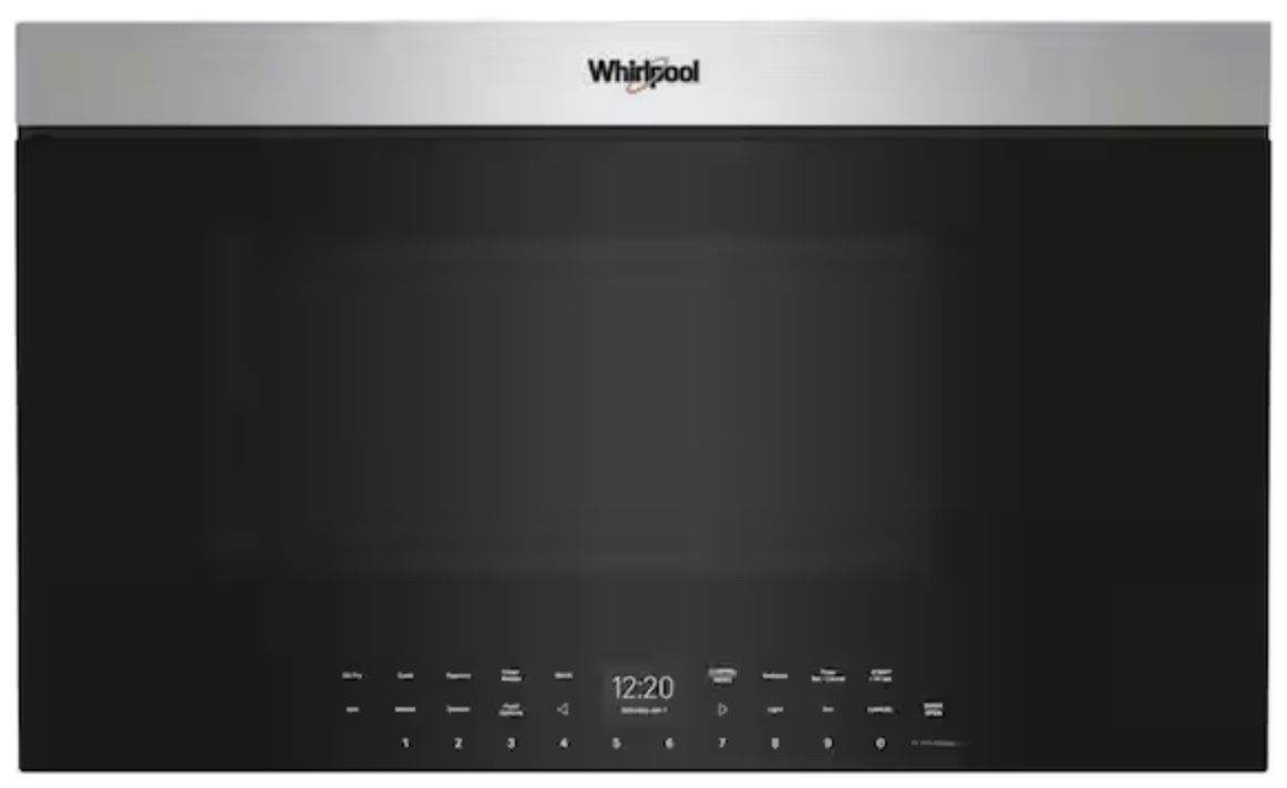 New: Whirlpool 30” 1.1 Cu. Ft. Air Fryer/Microwave Combo In Black Stainless Steel