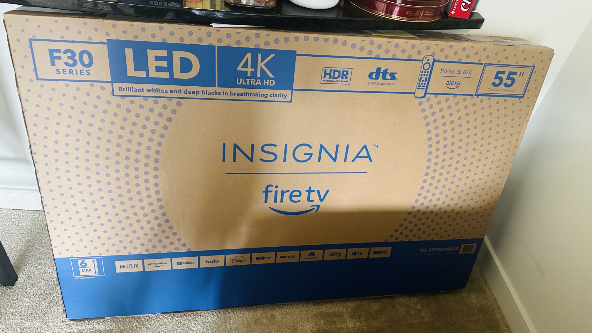 Smart TV -INSIGNIA 55-inch Class F30 Series LED 4K UHD Smart Fire TV with Alexa Voice Remote