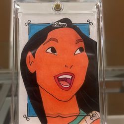 Disney Topps Pocahontas Sketch Card 1/1! WITH ARTIST AUTOGRAPH!! (SEE DESC!)