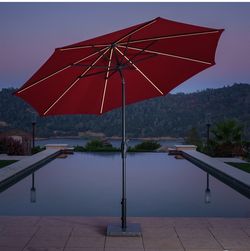 SunVilla Sunvilla 10' Round Solar LED Market Umbrella