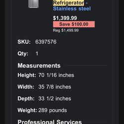 Refrigerator $900 OBO