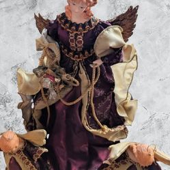 Traditions Italian Angel Tree Topper With Two Smaller Angels