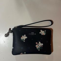 Coach Snowman Print Wristlet Clutch