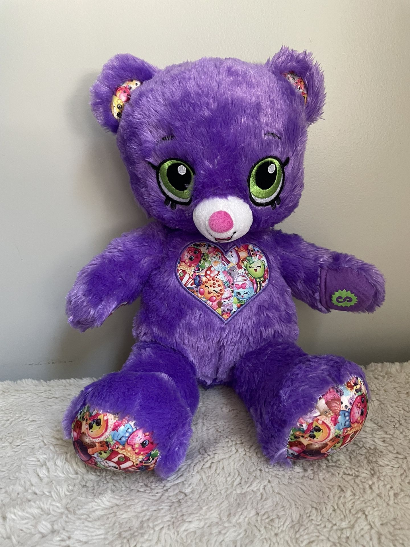 Build A Bear Shopkins Exclusive Teddy Bear Purple Plush  