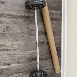 Barbell + 40 lbs Weight Set – Great Condition 