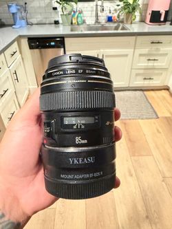 Canon EF 85mm with adapter
