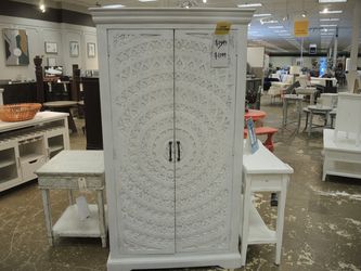India Home High Point Showroom Wine Cabinet - Antique White | Cupboard