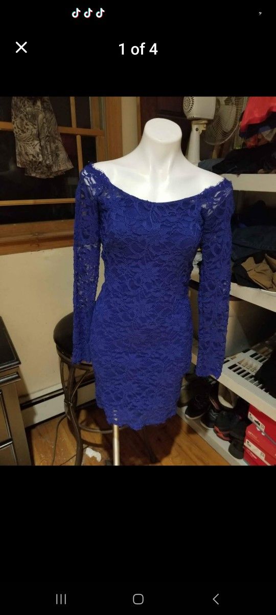 Lace Blue Dress 