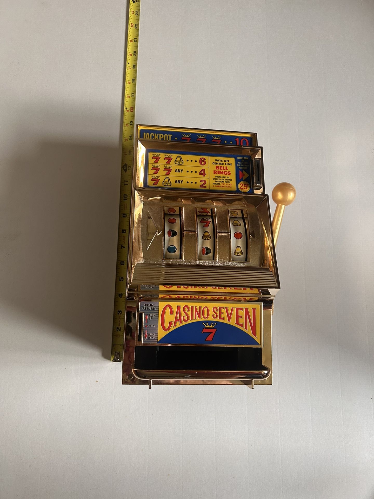 Vintage Waco "Jackpot Seven" Slot Machine Bank