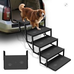 5 Step Foldable Non Slip Surface Dog Ramp Stair for Car Truck Bed New Condition