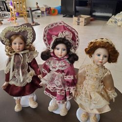 11 -5" Tall Dolls With Stands $5 Each