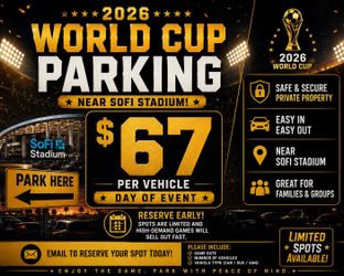 ⚽ 2026 FIFA World Cup Parking Near SoFi Stadium – Safe Private Parking! 🚗
