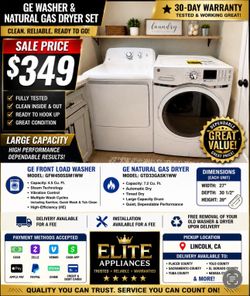 GE washer with gas dryer set