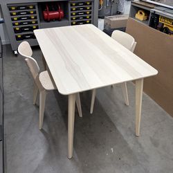BRAND NEW - IKEA LISABO Dining Table with 2 Chairs, Ash Wood