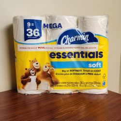 Charmin Essentials Soft Toilet Paper – 9 Mega Rolls, 330 Sheets per Roll