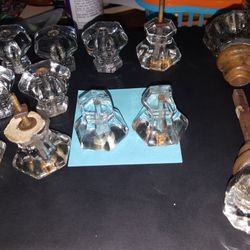 Antique Glass Drawer Pulls and Door Knob