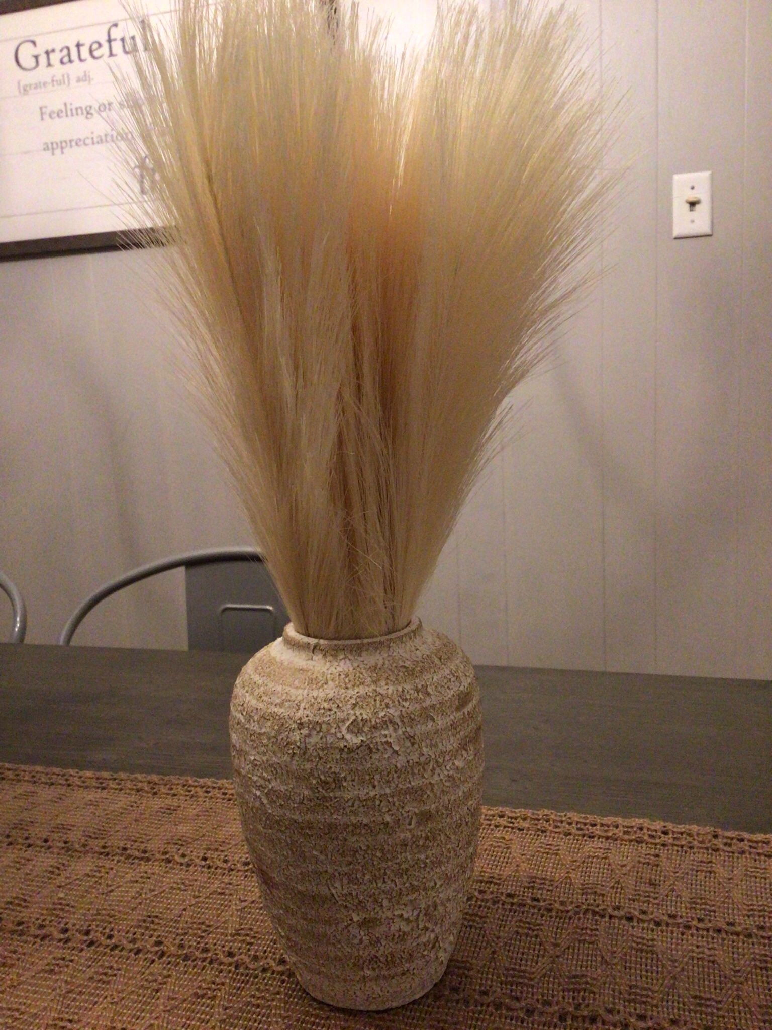 Beige Vase With Foliage