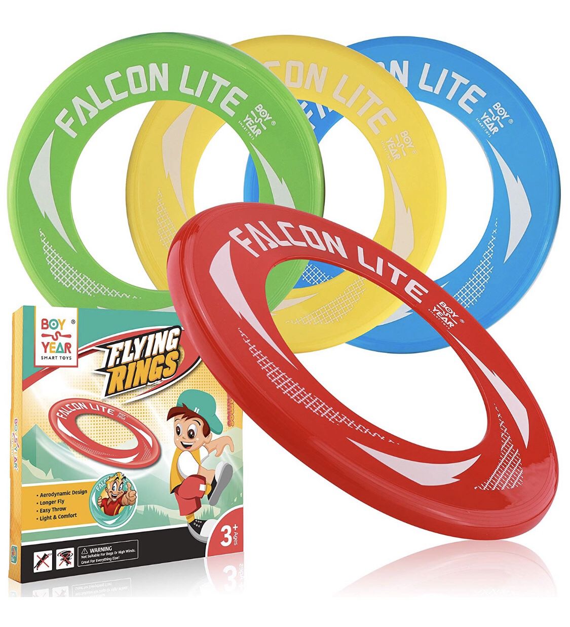 4-Pack Falcon Lite Flying Disc Rings - 2018 Hot Outdoors Game, Beach Games, Water - Summer Toys For Kids - Outdoor Gifts & Best Gift For Teen Boys, G