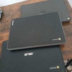 3 Chromebooks Dell, Asus, Lenovo 
