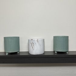 Sage Green Marble Ceramic Pot