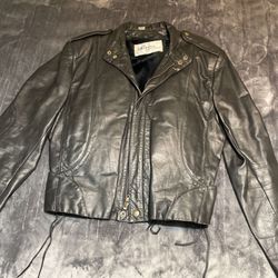 Leather Jacket Motorcycle Size 44