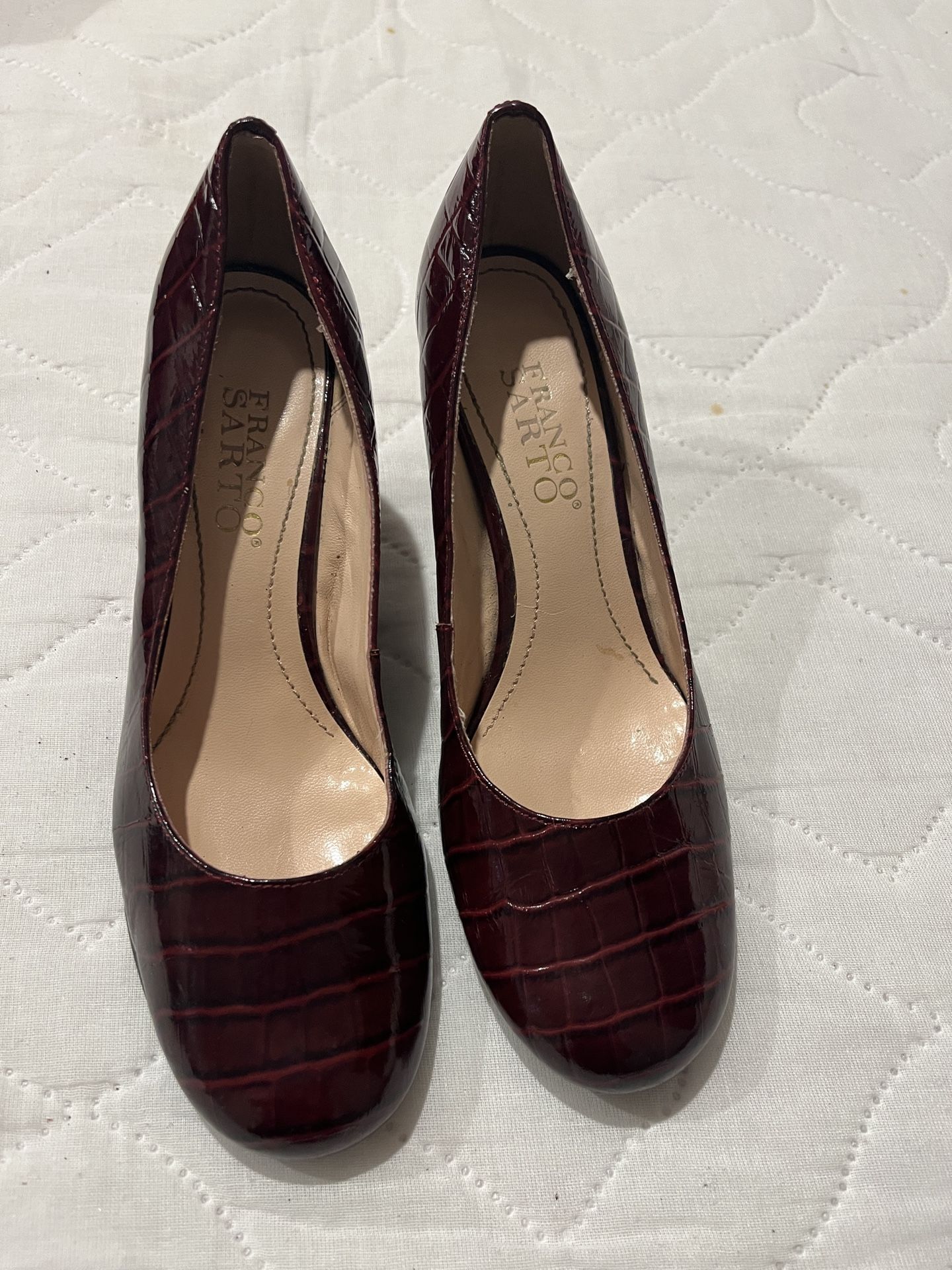 Franco Sarto Burgundy wedge Heels size 6-6.5M