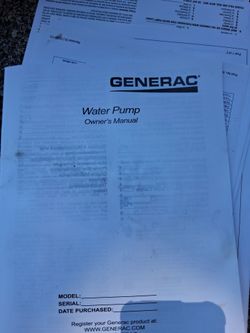 2 inch water pump generac