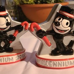 Clay Art Felix 2000 Millennium Salt & Pepper Shakers 