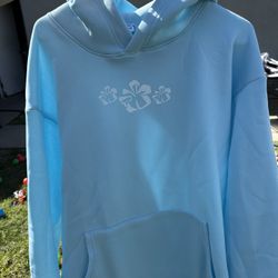 Light Blue Flower Hoodie
