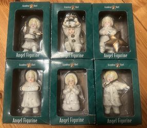 6 Piece Grandeur Noel Porcelain 4” Angel Collectible Figurines Box Set