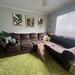 Chocolate Brown Sectional Couches & Upholstered Recliner