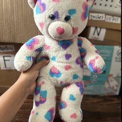 Build A Bear  Rainbow  Hearts Teddy Bear- Retired