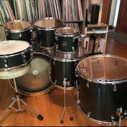 Tama Silverstar Birch 7 Piece Drum Kit Green Chameleon Sparkle 8/10/12/14/16/22/14