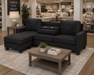 Sectional sofa with cup holder