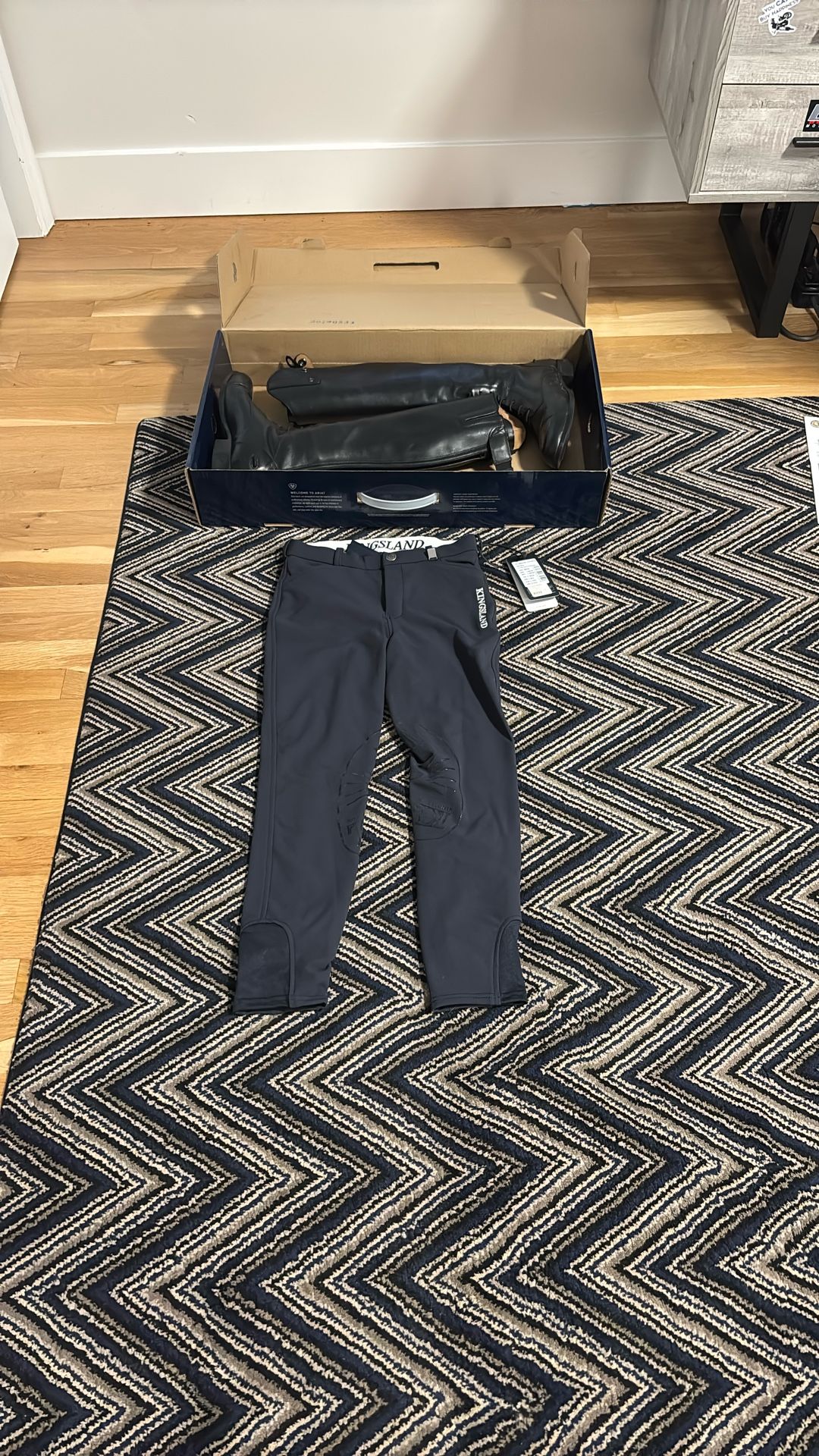 Equestrian pants and boots
