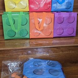 48 Pcs Non-woven Reusable Gift Bags with Handles Lego Building Block, Colorful, Birthdays