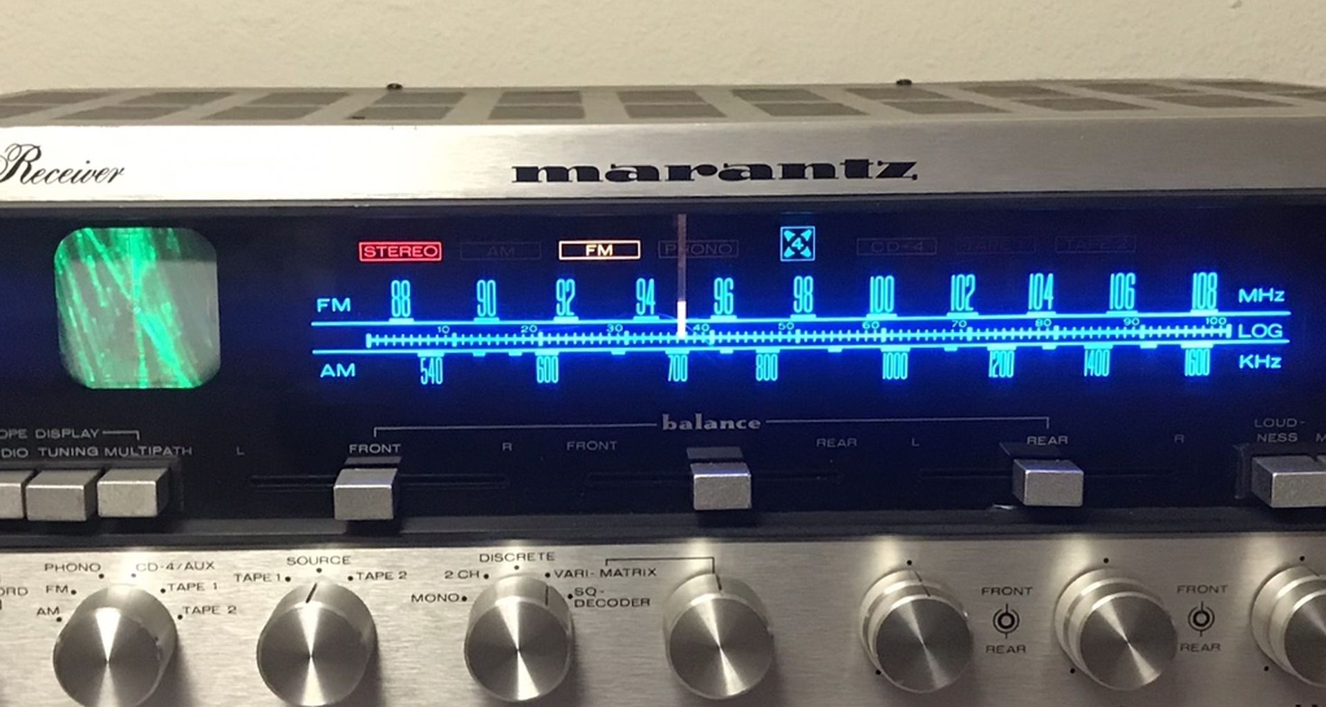 Marantz 4400 Quadradial AM/FM Receiver, Recently Serviced & Partial Recapped.