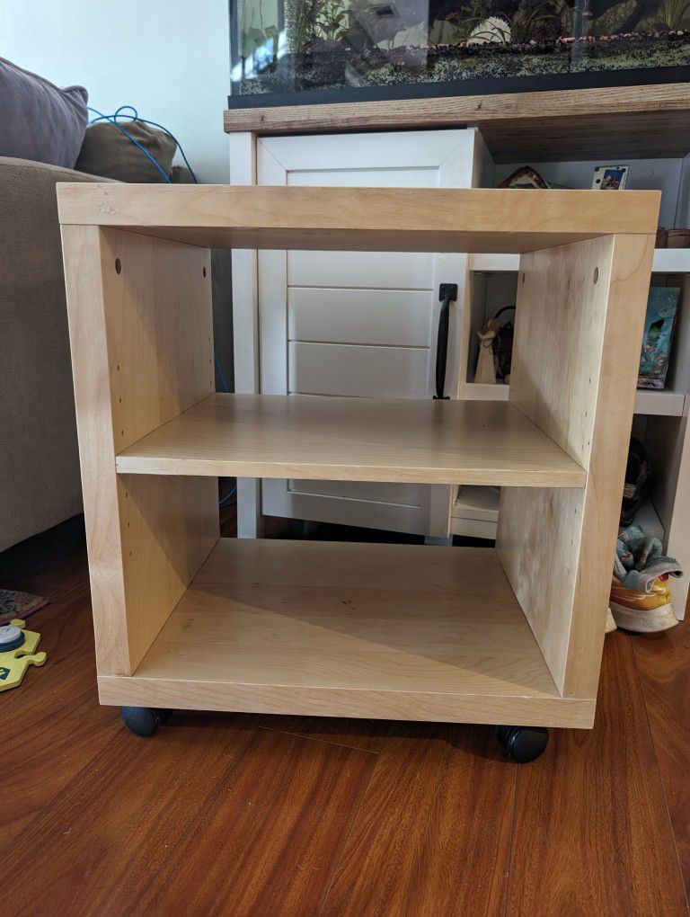 Small Ikea Table w/ 2 Shelves (& Wheels)