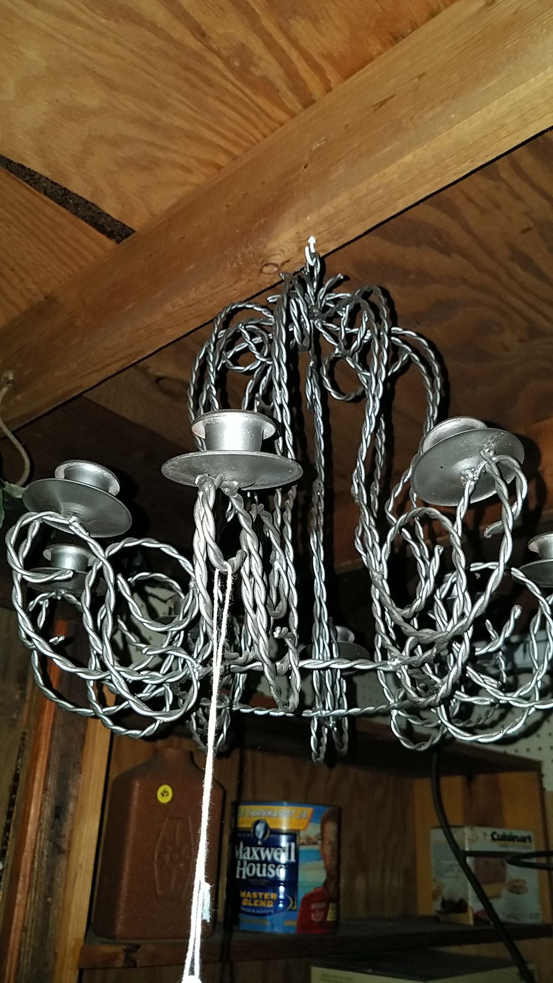 Black snd silver candle chandelier