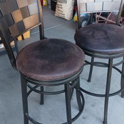 Bronz Bar Stools with leather seats