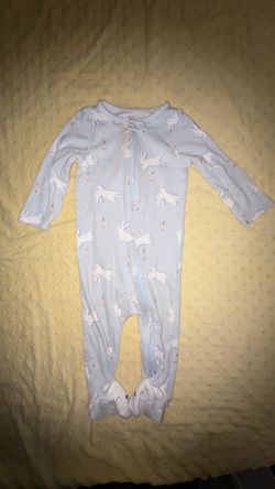 Baby Bunny Print Zip-Up Footie Pajamas