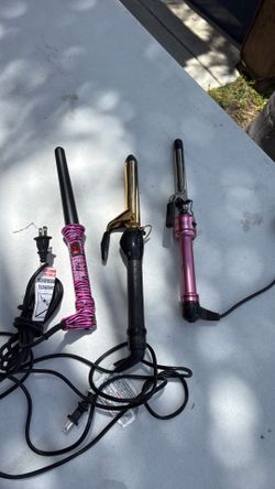 2 curling irons and 1 wand