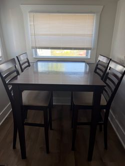 Bar-Height Kitchen Table Set with 6 Chairs