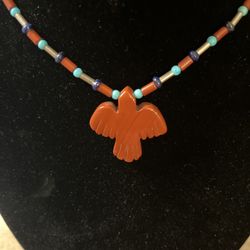 Thunderbird Pendant South Western Beaded Necklace 
