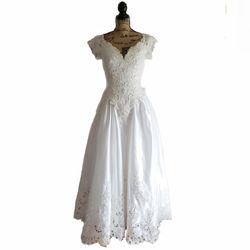 Alfred Angelo White Satin Cathedral Gown 12
