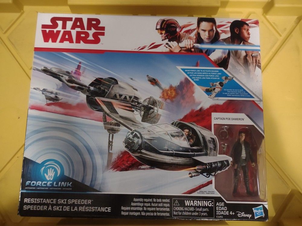 Star Wars Resistance Ski Speeder With Captain Poe Figure And Force Link Technology 