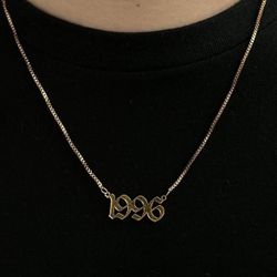 Box Chain Gold Birth Year 1996 Necklace 