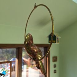 Brass Pariot Hanging Decor from Mexico